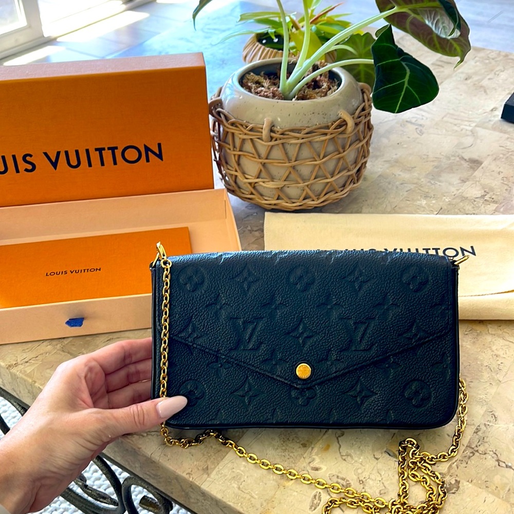 Louis Vuitton- Felicie Pochette: gently used, in great condition.